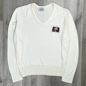 Vintage 1988 76th Grey Cup Ottawa Le Sport Acrylic Cream Medium V-Neck Sweater